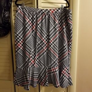Red, black and white skirt